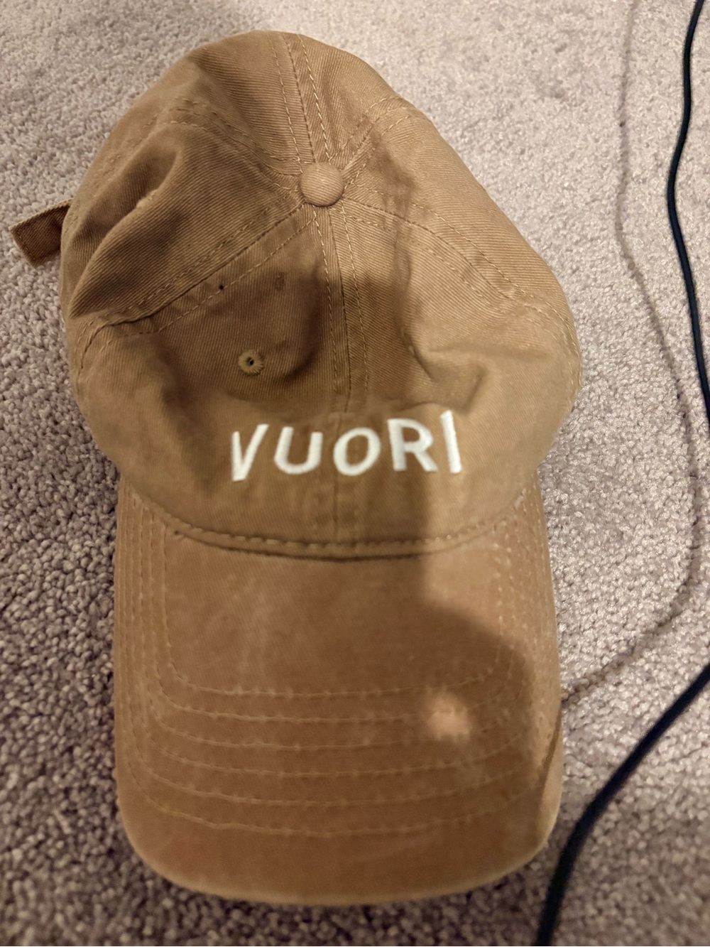 Vuori Tan Baseball Cap with Cream Trim